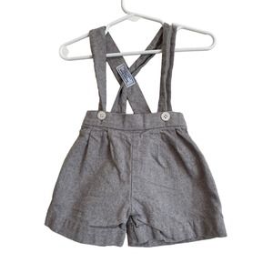 Bailey Boys Classics gray flannel shorts removeable suspenders. Size 12mo.